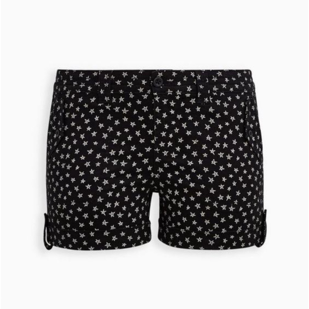 NEVER WORN Torrid 22 3.5 Inch Military Stretch Twill Mid-Rise Short, Black Star